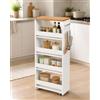 Ginhow Carrello Portatutto Stretto Bianco da Cucina 5 Ripiani 40×22×108cm