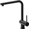 Newform - XT Miscelatore cucina Nero opaco con bocca "L" girevole e doccetta estraibile - 4340.01.093