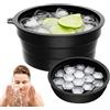 SANLIUBA Ice Face Bowl, Ice Face Bath Bowl Lavabo Facciale Pieghevole in Silicone con Scomparto per Il Ghiaccio Integrato, Lavabo Portatile per Ridurre Il Gonfiore e Minimizzare i Pori (Nero)