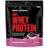 Body Attack 100% Whey Protein - Blueberry Cheesecake - 900 g - Made in Germany - Polvere proteica extra cremosa con idrolizzato e BCAA - Supporta la costruzione muscolare e le diete - Per atleti e