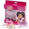 ODS - Barbie Bijoux Collection, Confezione con 5 Braccialetti con Ciondoli e Lettere Componibili, Kit Braccialetti Fai da Te Bambina, Età Consigliata +3 Anni