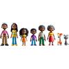 Miniland Famiglia con Pelle Scura - Set di 8 Personaggi per Gioco Simbolico, Bambole Inclusive per Casa delle Bambole, Gioco Educativo su Diversità e Valori, 2+ Anni