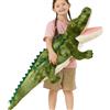 MorisMos XXL Coccodrillo Peluche Gigante, 130cm Realistico Verde Coccodrillo Grande, Kawaii Morbido Animali di Peluche Regalo per Fidanzate Bambini Compleanno Natale Deco