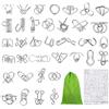 Freyeeti Set Puzzle da 36 Pezzi, Rompicapo in Metallo 3D, Giochi IQ Puzzle per Bambini, Kit Puzzle, Districare Puzzle, Giochi di Pazienza per Adulti e Studenti
