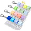 Quelcc 4 Pezzi Tastiera Fidget Toy, Portachiavi Fidget Tastiera, Antistress Divertenti, Portachiavi Antistress Fidget Clicker per Tastiera, con Pulsanti per Decompressione Decorazione