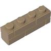 XYEIUGO 15533 Mattoni Base Mattone Speciale 1x4 con Profilo Mattone da Muratura 50 Pezzi GDS-632 compatibile con Lego Mattoncini da Costruzione Colore:Beige scuro 138