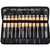 ele ELEOPTION Set di scalpelli per legno confezione da 12 Sharp Woodworking Tools con custodia da trasporto - la lavorazione del legno intaglio coltello kit perfetto per prima volta legno scultura per principianti