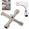 FinalCool 2 Pezzi Multifunzione a 4 Vie Universale Chiave Triangolare, 4 Misure (4/6/8/9mm), Interruttore a Chiave Triangolare 8mm per Ascensore, Scatola Armadio, Contatori Gas/Acqua E Armadietti Elettrici