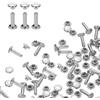 QUARKZMAN 100 Set Di Rivetti A Doppio Cappuccio 6x10mm Acciaio Al Carbonio Testa Tonda Chiodi Snap Ferramenta Tubolari Per Riparazioni Decorazioni Artigianato In Pelle, Argento