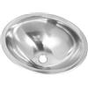 FILFEEL Lavello Ovale in Acciaio Inossidabile RV 304 da 446x346x150 Mm con Scarico da 40 Mm per Vasca da Bagno per Lavaggio a Mano in in Barca