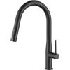 CECIPA Arco Alto Rubinetto Cucina Nero, Miscelatore Cucina con 2 Modalità
