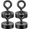 Neosmuk Gancio magnetico ad anello, 18 kg Heavy Duty extra forte con vite ad anello per cabina crociera, gancio magnetico da appendere, ganci Cruise Essentials (nero, confezione da 4)