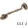 ZAAWUUT Serratura a gancio e occhiello in ottone anticato, serratura per porta scorrevole, per armadi, recinzioni, capannoni, porte del garage (bronzo antico, 10,5 cm)