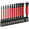Flintronic Punte per Cacciavite Magnetiche, 12Pezzi Punte a Testa Sferica S2, 75 mm Esagonali a testa Sferica, 1/4Cacciavite a Sfera Cagnetico, H2/2,5/3/3,5/4/5/6/7/8/9/10/12