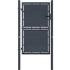 Tonture Cancello da giardino in acciaio 100 x 225 cm antracite con serratura, maniglia, due pali, larghezza regolabile da 101 a 106 cm, per recinzione, recinzione e accesso sicuro