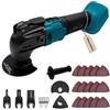 L1NXIXI Utensili multifunzione oscillanti per batteria Makita 18 V, utensile multiuso per taglio e levigatura, angolo di oscillazione di 4°, 6 velocità variabili, design a lama rapida con 21 accessori per