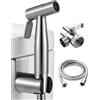 CHEERLINK Set per bidet in acciaio inox, con erogatore per rubinetto, WC a gancio, tubo