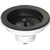 LB PLAST PILETTA TAPPO CESTELLO LAVALLO CUCINA NERO OPACO D550-R-ON D. 114x54 SENZA TROPPO PIENO NERO OPACO 11/2