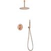 MICE COLLECTION IMEX - Set doccia, kit termostatico doccia incasso soffitto - 2 vie - colore oro rosa spazzolato - rubinetteria bagno - doccia incasso soffitto termostatoco
