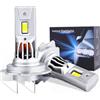 Kryolithm Lampadine LED H7, lampadine per fari ultra potenti da 80 W e 3600 LM, IP68, kit da 12 V, luce bianca 6000 K, senza errori, durata di 50.000 ore, mini plug & play 1:1 per auto, confezione da 2