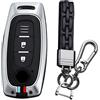KUNIO Keyless Custodia per chiave adatta per Nissan X-Trail Qashqai J12 Altima Teana 2022 2023 Ariya Custodia in metallo Protezione chiave auto custodia portachiavi 2 tasti A argento