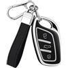 OFF WE GO Guscio Custodia Cover Chiave per MG MG4 ZS EV HS EHS MG5 MG3 Marvel R | TPU antigraffio e portachiavi in pelle. Adatto a telecomandi MG6, ZX, GT, RX3, RX5, I6, I5. Segnale reattivo.