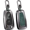 HIBEYO Custodia in pelle per chiave auto, adatta per Ford Focus Transit Custom MK8 Cargo Tourneo Custom Fiest, custodia per telecomando pieghevole, custodia protettiva portachiavi verde