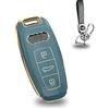 KUNIO Cover per chiave auto adatta per Audi A8 A8L RS3 RS6 RS7 S3 S6 S7 SQ7 SQ8 A6L A8L 2019-2022 in TPU Guscio per Chiave con Portachiavi Coperchio del Telecomando 3 Pulsanti Grigio