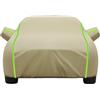 Chihen Telo Copriauto per Suzuki Jimny (3 Türer) Telo Auto,Copri Auto per Esterno Impermeabile Antipolvere Anti UV Anti Vento Copertura Personalizzato con Zip Laterale E Strisce Riflettenti,Khaki