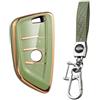 HIBEYO Custodia per Chiave Auto, Adatta per BMW Serie 1, 2, 3, 4, 5, 6, 7, F30, X1, X3, X4, X5, X6, Portachiavi Auto, Colore Verde