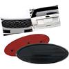 KUNIO 1 pezzo bandiera americana per griglia anteriore posteriore del portellone posteriore, logo adatto per Ford F150 F250 F350 Edge Ranger Explorer, badge con logo 14,5 cm, colore nero