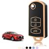 TOOMUME Cover Chiave TPU, Custodia Chiave Adatto per Mazda 2/3/5/6 M2 M3 M5 M6 CX3 CX5 CX7 CX9 CX30 MX5 RX8 BT50 Atenza Demio Speed 3 X-5 Summit, Copri Chiavi Guscio Chiave Auto Telecomando - Flip Key