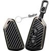 Rondrive Custodia per chiave compatibile con VW Golf 8 ID.3 ID.4 ID.5 ID.6X ID.7 Tourer per Tiguan 2024 2025 2026 custodia in silicone carbonio cover portachiavi protezione chiave portachiavi - nero