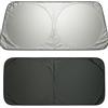 RYELDOM Parasole Auto Universale 150x70 cm | Parasole Parabrezza Anteriore Pieghevole Anti UV e Anti Calore | Protezione Interni Auto, Cruscotto e Volante | Schermo Riflettente Estivo