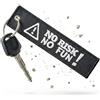 Renegade-Store RENEGADE - Store No Risk No Fun - Moto portachiavi in plastica con anello portachiavi ricamato & Antigraffio (130 X 30 mm, Nero). Ideale per la tua moto
