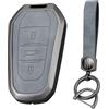 KUNIO Keyless - Custodia per chiave adatta per Peugeot 3008 5008 2008 308 508 208 per Opel Grandland X Astra L per Citroen C3 C4 DS5 DS7 in lega di zinco