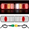 DARKGUARD Fanali Posteriori Rimorchio a Led 12V/24V 7 Funzioni Kit Luci Posteriori Rimorchio Agricolo | IP65 Impermeabile Omologati E57 | Plug & Play Baionetta 5 Pin per Roulotte Camion Furgone