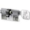 EVVA FPS Cilindro Europeo Chiave-Codolo Rasabile Dotazione 3 Chiavi 77 mm 46 Codolo