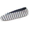 Isotoner Pantofole Ballerine donna fiocco cotone biologico suola pelle, Strisce marine, 39/40 EU