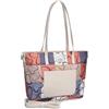 LAKCFSN BACIA & ABBRACCI Borsa Donna Shopper in Nylon Beige con Fantasia Logo e Inserti in Ecopelle, Tote Bag Versatile con Doppia Tracolla, Borsa Chic per Shopping e Tempo Libero - Beige