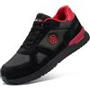 LARNMERN PRO Scarpe Antinfortunistiche Uomo Leggere Invernali Scarpa Antinfortunistica S1 SRC Punta in Acciaio Sneakers Rosso Taglia 42 EU