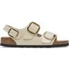 Birkenstock Milano Big Buckle 1025395 High Shine Ecru Beige Sandali Donna Fibbie 37