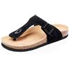 Asifn Uomo Zoccoli BambinoCiabatte Sandali Donna Sughero Pantofole Pantaloncini Spiaggia Leggero Supporto Morbida Suola Piatta Zoccoli Marchio（Nero,46/47 EU,44 Taglia del Marchio