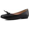 CUTEHEELS Ballerine da donna con fiocco, slip-on, 9 colori, 32-52, per il tempo libero, ecopelle nera, 48 EU