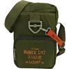 Avirex Borsello a Tracolla in Nylon Impermeabile, Borsa a Tracolla Uomo con Portachiave Rimovibile, Collezione Post PST03 (Green)