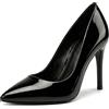 Golden Beads Scarpe décolleté da donna, con tacco alto a spillo, per feste, club, lavoro e appuntamenti, taglie da 36 a 46, Nero (Paten Nero), 37 EU