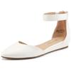 DREAM PAIRS Sandali Piatti Donna Caviglia | Fodera morbida, suola gomma TPR, soletta imbottita, tacco 2,5 cm, zip posteriore, design a punta.