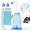 URAQT Neti Pot, Lavaggio Nasale da 300ML Irrigazione Nasale | con 20 Pacchetto di Sale e 10 Termometro, Irrigazione Nasale Kit Lavaggio Naso e Seno Pulizia Nasale per Adulti e Bambini
