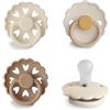 FRIGG Multipack Ciucci in Silicone | Confezione da 4 Ciucci | Prodotto in Danimarca | Tettarella Simmetrico a Forma di Ciliegia | (Snowflake Dream, Taglia 1 (0-6 Mesi))