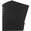 Aiyorse 6 divisori A5 per raccoglitori ad anelli, 6 fori, trasparenti, per raccoglitori, fogli sfusi, quaderni, organizer personale, colore nero